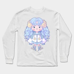 Blue Chibi Girl Long Sleeve T-Shirt